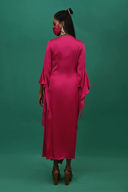 Xoxo Apurva Draped Dress with Mask 