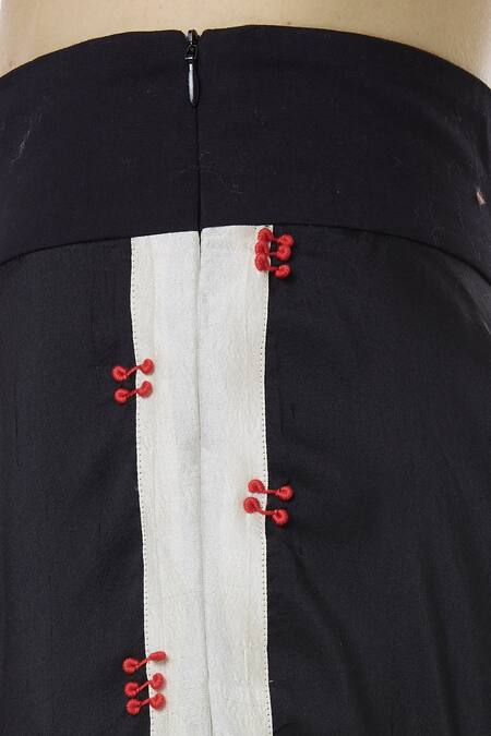 Shop_Anamika Khanna_Black Asymmetric Cape With Pants_Online_at_Aza_Fashions