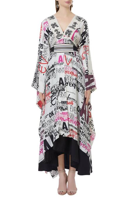Buy Anamika Khanna Black Printed Kaftan With Skirt Online at Aza Fashions Buy_Anamika Khanna_Black Printed Kaftan With Skirt_Online_at_Aza_Fashions