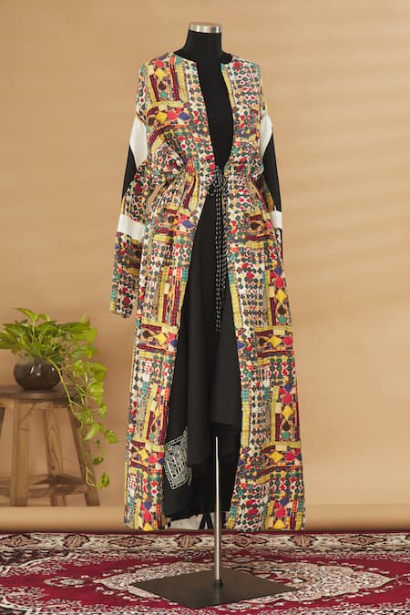 Anamika Khanna Multi Color Printed Jacket And Skirt Set