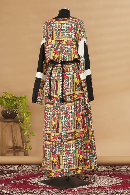 Shop Anamika Khanna Multi Color Printed Jacket And Skirt Set at Aza Fashions Shop_Anamika Khanna_Multi Color Printed Jacket And Skirt Set_at_Aza_Fashions