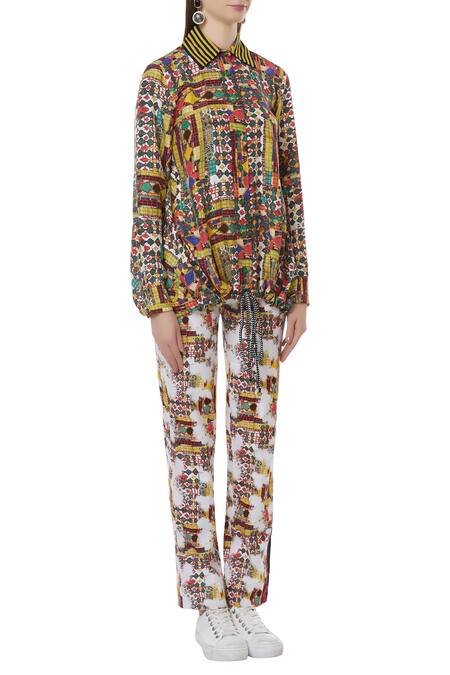 Anamika Khanna_Multi Color Printed Shirt With Pants_Online_at_Aza_Fashions