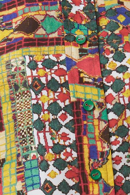 Anamika Khanna_Multi Color Printed Shirt With Pants_at_Aza_Fashions