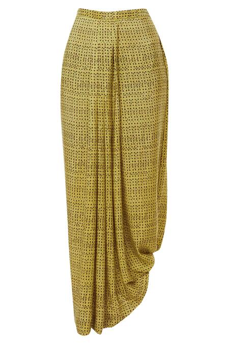 Shop Anamika Khanna Blue Shirt Cape With Draped Skirt Online at Aza Fashions Shop_Anamika Khanna_Blue Shirt Cape With Draped Skirt_Online_at_Aza_Fashions