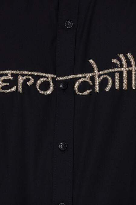 Diyarajvvir_Black Shirting Embroidered _at_Aza_Fashions