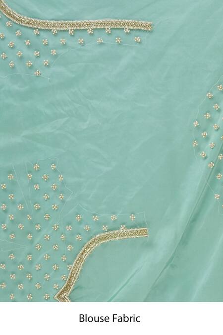Shop_Suneet Varma_Green Georgette Embroidered Saree With Unstitched Blouse Fabric_Online_at_Aza_Fashions