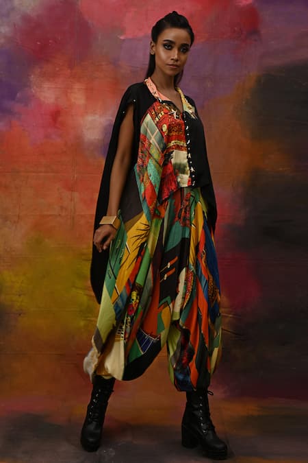 Xoxo Apurva Half Printed Top & Draped Pant Set 