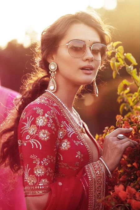 On the way to Mrs. ❤ Swipe to have a look at beautiful wedding pictures of  this pretty Sabyasachi bride in classic red lehenga. HMUA ... | Instagram