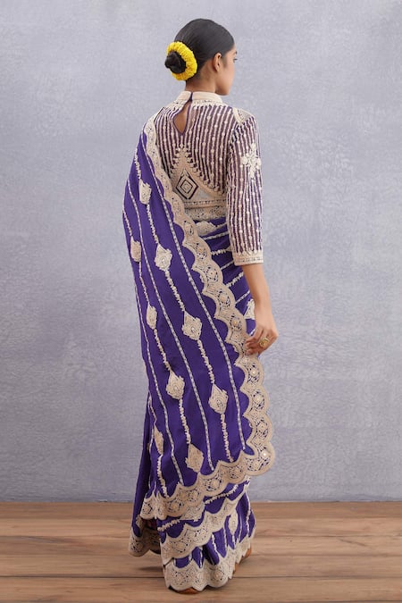 Shop_Torani_Purple Original Silk Crepe Jamuni Induma Saree  _at_Aza_Fashions