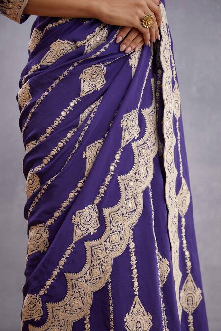Shop_Torani_Purple Original Silk Crepe Jamuni Induma Saree  _Online_at_Aza_Fashions