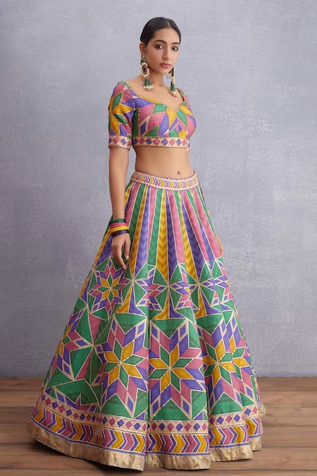 Buy Torani Multi Color Dupion Blouse Handwoven Chanderi, Navratan Shamiyana Bridal Set Online at Aza Fashions Buy_Torani_Multi Color Dupion Blouse Handwoven Chanderi, Navratan Shamiyana Bridal Set _Online_at_Aza_Fashions