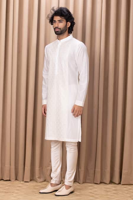 Buy Ankit V Kapoor Off White Georgette Embroidery Ranjha Kurta Set With Stole Online at Aza Fashions Buy_Ankit V Kapoor_Off White Georgette Embroidery Ranjha Kurta Set With Stole _Online_at_Aza_Fashions