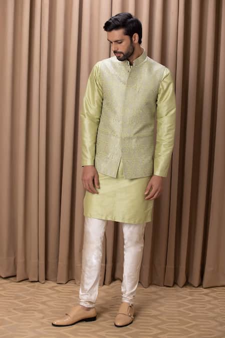 Buy Ankit V Kapoor Green Cotton, Silk Embroidery Mint Kurta Set Online at Aza Fashions Buy_Ankit V Kapoor_Green Cotton, Silk Embroidery Mint Kurta Set _Online_at_Aza_Fashions