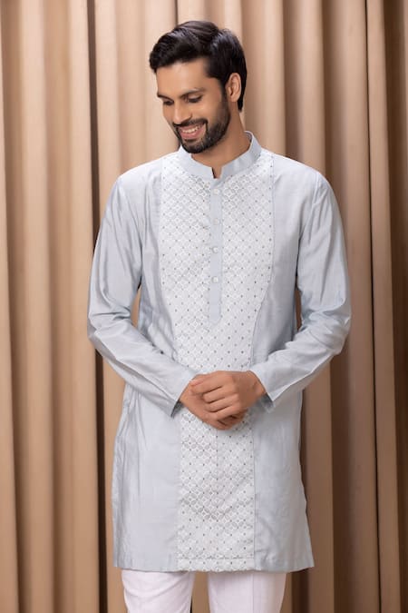 Buy Ankit V Kapoor Blue Jacquard, Cotton Embroidery Faizal Textured Jacket Kurta Set Online at Aza Fashions Buy_Ankit V Kapoor_Blue Jacquard, Cotton Embroidery Faizal Textured Jacket Kurta Set _Online_at_Aza_Fashions