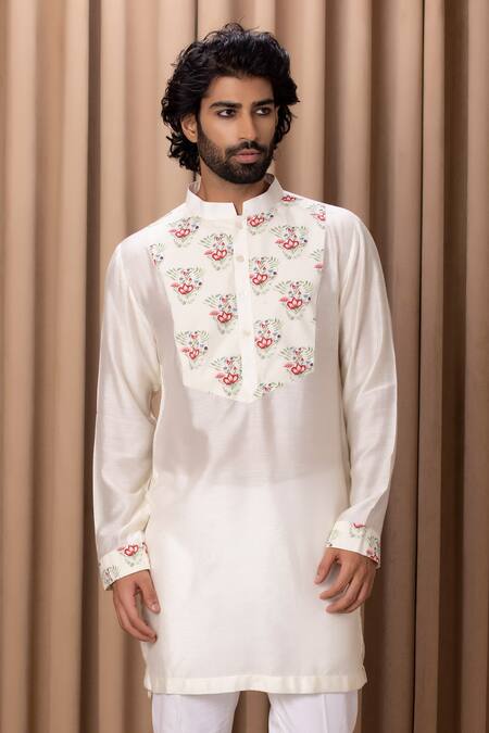 Buy Ankit V Kapoor Off White Cotton, Silk Embroidery Noor Floral Print Jacket And Kurta Set Online at Aza Fashions Buy_Ankit V Kapoor_Off White Cotton, Silk Embroidery Noor Floral Print Jacket And Kurta Set _Online_at_Aza_Fashions