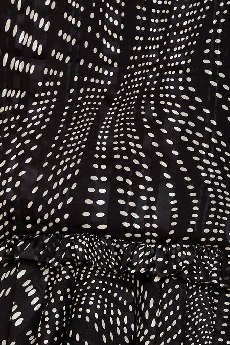 Shop_Vito Dell Erba_Black Polka Dot Midi Dress_Online_at_Aza_Fashions