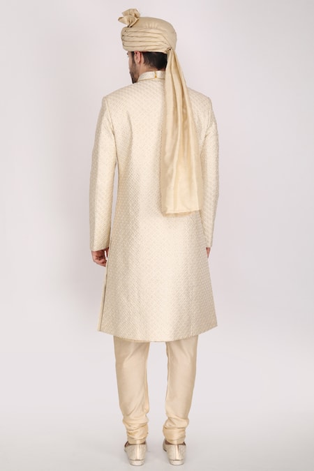 Manish Nagdeo Sequin Embroidered Sherwani Set  For Kids