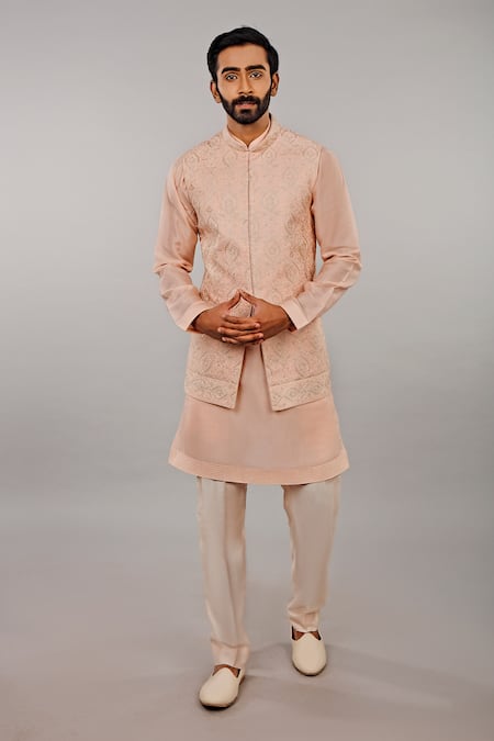 Vanshik Embroidered Bundi & Kurta Set 