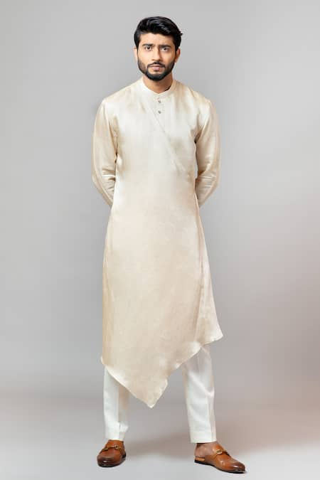 Paarsh Linen Satin Asymmetric Kurta Set 