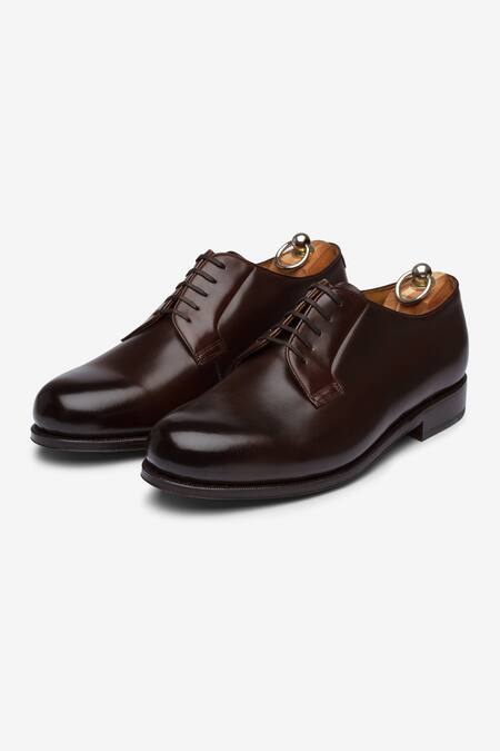 Shop_Bridlen_Brown Plain Derby Shoes_Online_at_Aza_Fashions