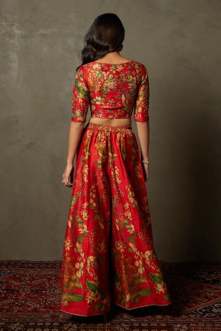 RI.Ritu Kumar Floral Pattern Top & Palazzo Set 
