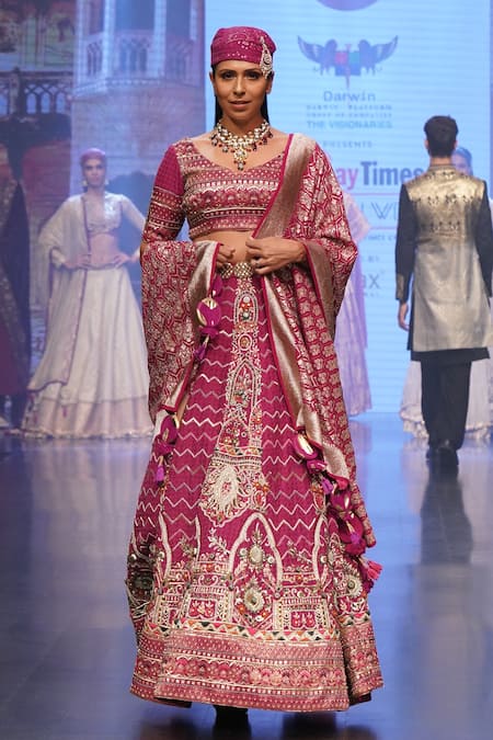 Soniya G Floral Embroidered Bridal Lehenga Set 