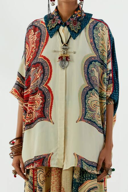 Aseem Kapoor White Crepe Zari, Embroidery Mandala Printed Shirt And Culotte Trouser Set Online at Aza Fashions Aseem Kapoor_White Crepe Zari, Embroidery Mandala Printed Shirt And Culotte Trouser Set_Online_at_Aza_Fashions