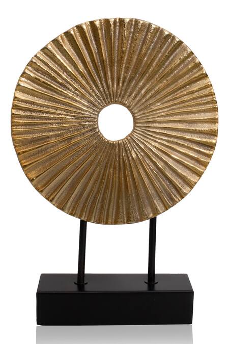 Shop_H2h_Gold Metal Gilded Radial Table Decor_Online_at_Aza_Fashions