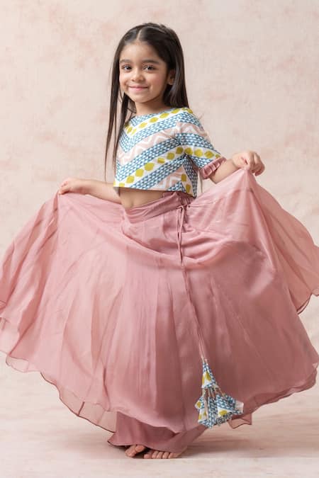 Buy Thetaa Pink Cotton, Silk, Viscose, Voile Geometric Print Blouse Lehenga Set Online at Aza Fashions Buy_Thetaa_Pink Cotton, Silk, Viscose, Voile Geometric Print Blouse Lehenga Set _Online_at_Aza_Fashions