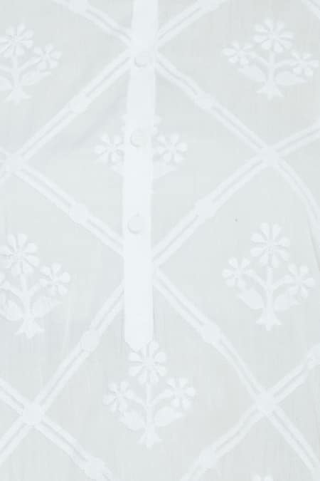 Shop Rajesh Pratap Singh White Embroidered Kurta Online at Aza Fashions Shop_Rajesh Pratap Singh_White Embroidered Kurta_Online_at_Aza_Fashions