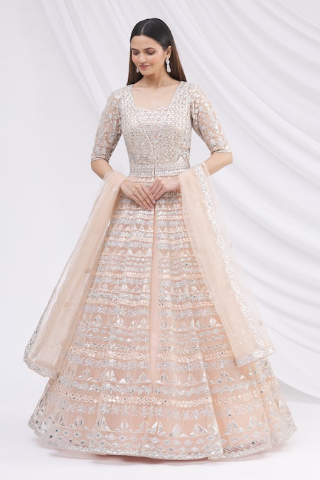 Aneesh Agarwaal Embroidered Jacket Lehenga Set 