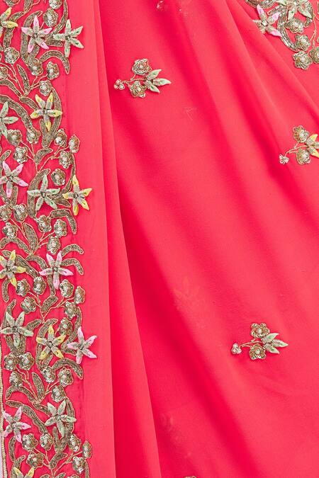 Surbhi Shah_Blue Embroidered Saree With Blouse_at_Aza_Fashions