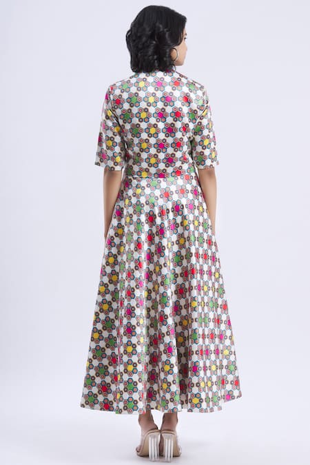 Urvashi Joneja Printed Flared Dress 