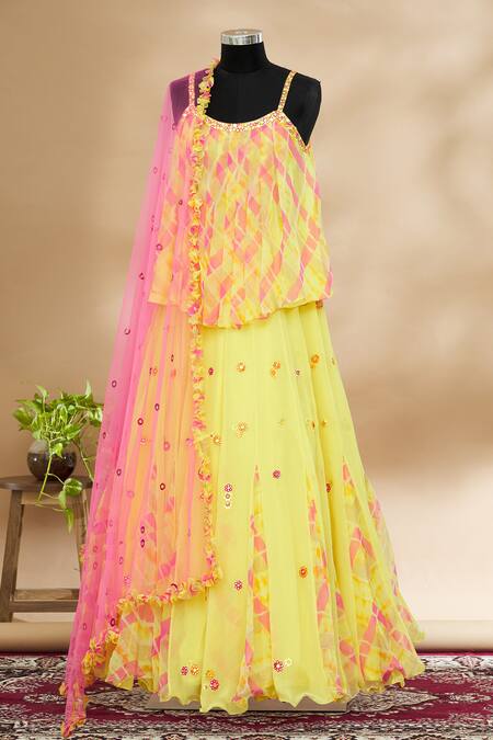 Nitika Gujral Yellow Embellished Lehenga Set