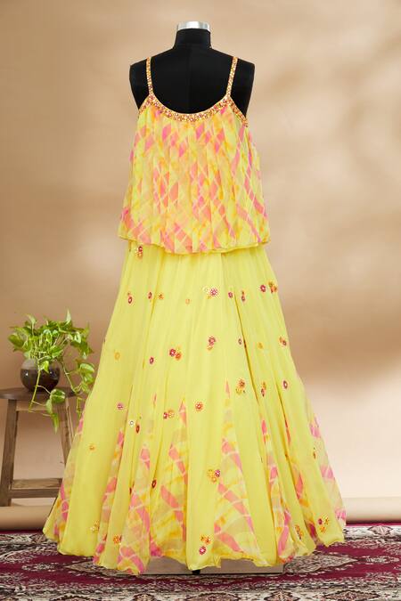 Shop Nitika Gujral Yellow Embellished Lehenga Set at Aza Fashions Shop_Nitika Gujral_Yellow Embellished Lehenga Set_at_Aza_Fashions