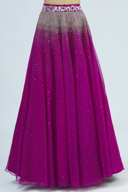 Buy_Shlok Design_Purple Organza Embellished Lehenga Set_Online_at_Aza_Fashions