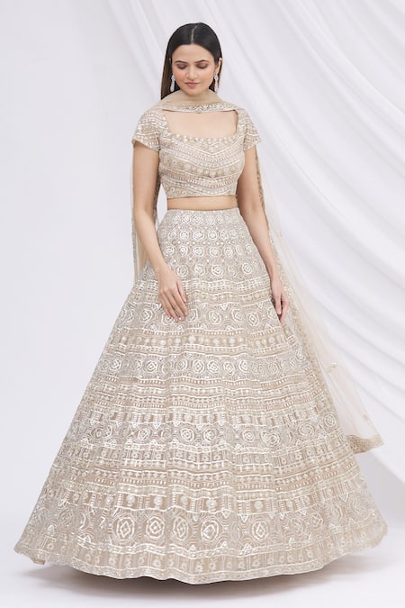 Aneesh Agarwaal Embroidered Bridal Lehenga Set 