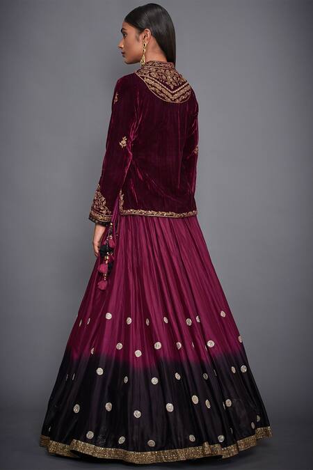 Shop RI.Ritu Kumar Red Embroidered Blouse With Pleated Lehenga And Dupatta at Aza Fashions Shop_RI.Ritu Kumar_Red Embroidered Blouse With Pleated Lehenga And Dupatta_at_Aza_Fashions