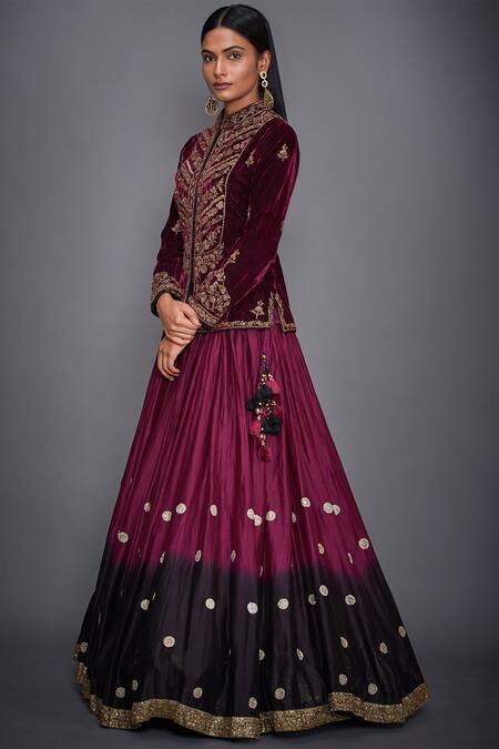 Buy RI.Ritu Kumar Red Embroidered Blouse With Pleated Lehenga And Dupatta Online at Aza Fashions Buy_RI.Ritu Kumar_Red Embroidered Blouse With Pleated Lehenga And Dupatta_Online_at_Aza_Fashions