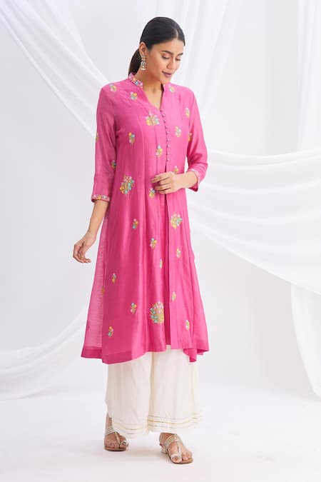 Nachiket Barve Chanderi Silk Kurta 