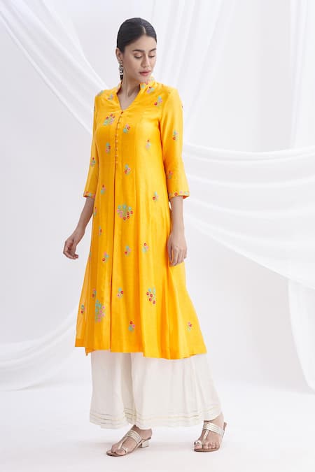 Nachiket Barve Chanderi Silk Kurta 