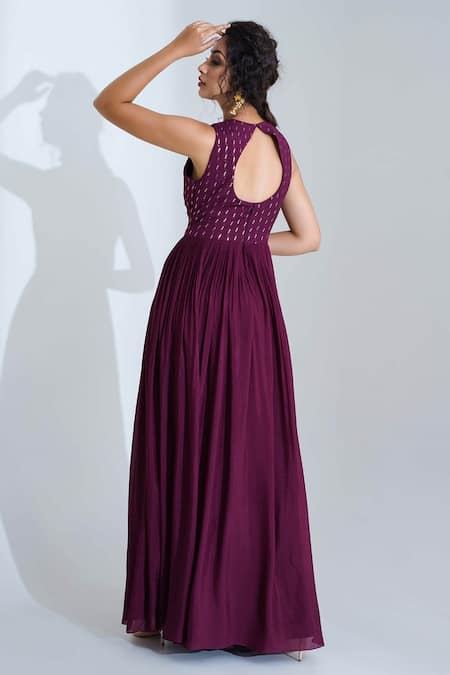 Suruchi Parakh Georgette Crepe Embellished Gown 