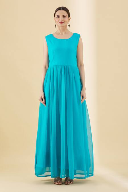 Shop_Aryavir Malhotra_Blue Pure Muslin Print Leheriya Round Jacket And Kurta Set_Online_at_Aza_Fashions