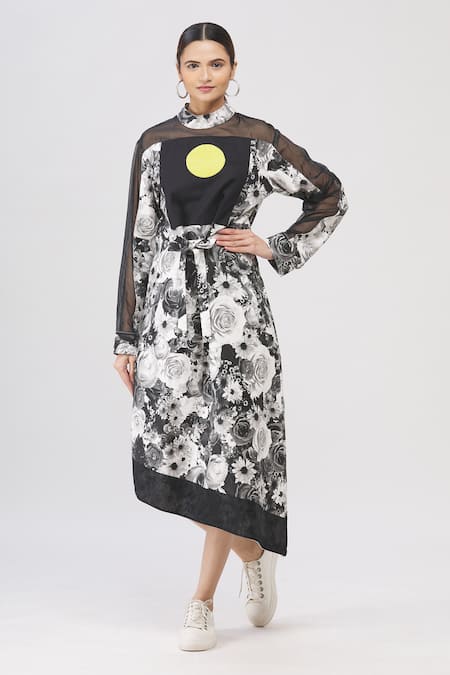 I am Trouble by KC Floral Print Asymmetric Dress 