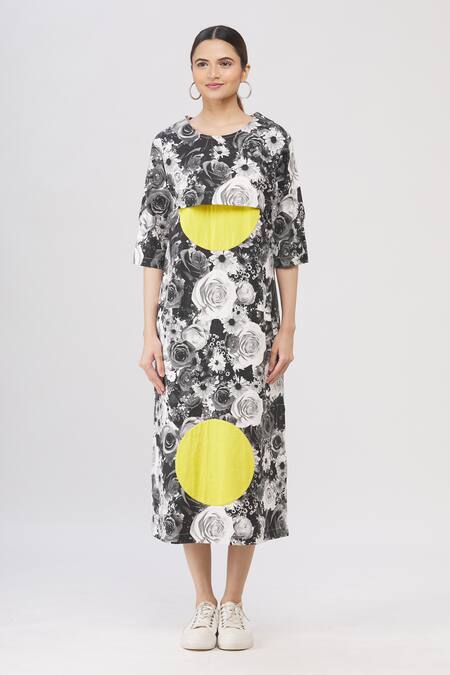 I Am Trouble By KC_Black Floral Print Dress_Online_at_Aza_Fashions