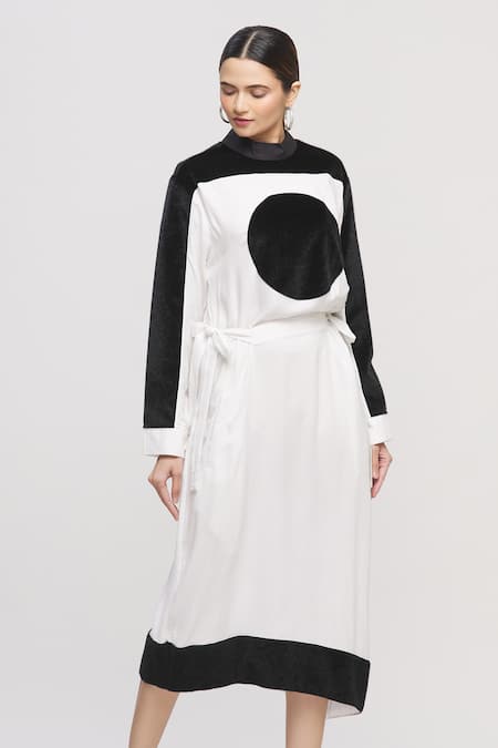 I am Trouble by KC Panelled Asymmetric Colorblock Dress 