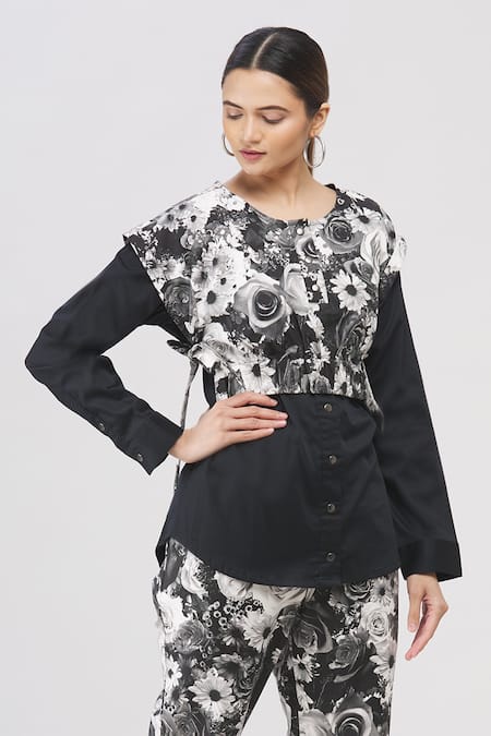 I am Trouble by KC Floral Print Layered Top 