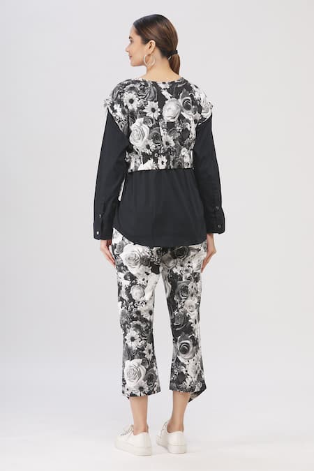 I Am Trouble By KC Floral Print Layered Top 
