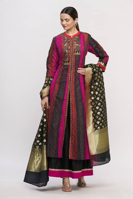 Manasi Sengupta Multi Color Embroidered Kurta Lehenga Set