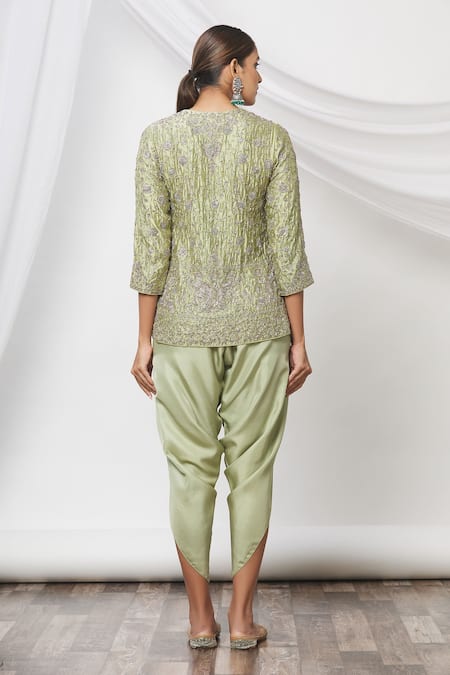 Jayanti Reddy Embroidered Tunic Dhoti Pant Set 